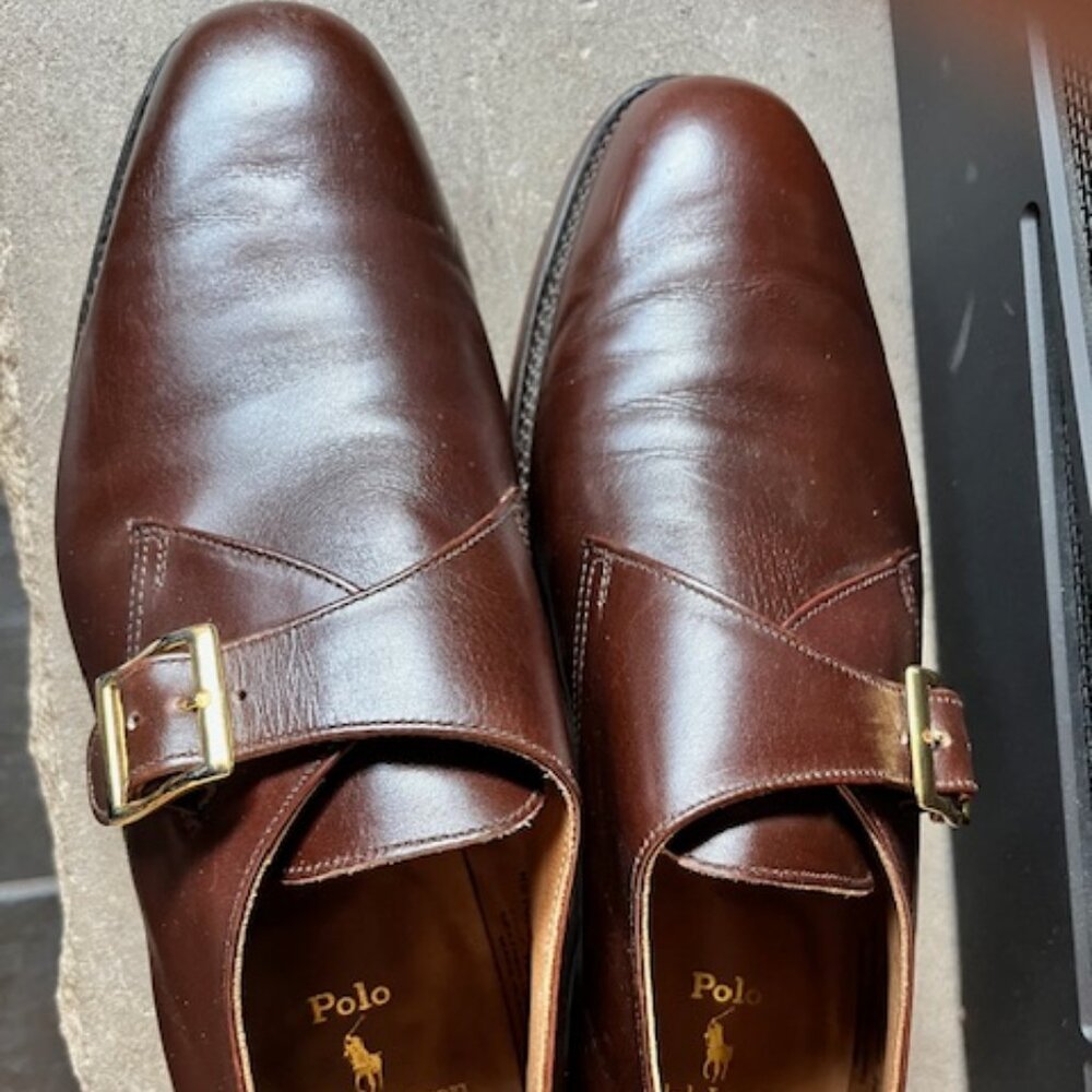 Polo Ralph Lauren Brown Leather Single Monkstrap Shoe Size 12D